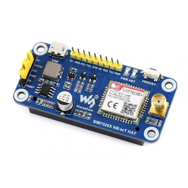 Waveshare NB-IoT HAT for Raspberry Pi, for Europe, Asia, Africa, Australia, NB-IoT HAT NB-IoT HAT