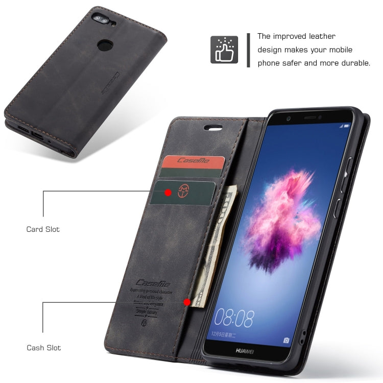 CaseMe Multifunctional Retro Frosted Horizontal Flip Leather Case for Huawei P Smart / Enjoy 7S / Honor 9 Lite, with Card Slots & Holder & Wallet – Card Slot, Flip, Leather, For Huawei P Smart