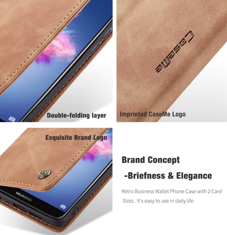 CaseMe Multifunctional Retro Frosted Horizontal Flip Leather Case for Huawei P Smart / Enjoy 7S / Honor 9 Lite, with Card Slots & Holder & Wallet – Card Slot, Flip, Leather, For Huawei P Smart