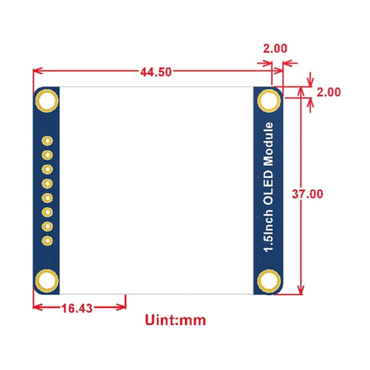 Waveshare General 1.5 inch 128x128 OLED Display Module, SPI/I2C interface, 13992