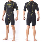 SLINX 1103 3mm Neoprene Super Elastic Wear-resistant Warm Y-splicing Wet Short-sleeved One-piece Wetsuit for Men M