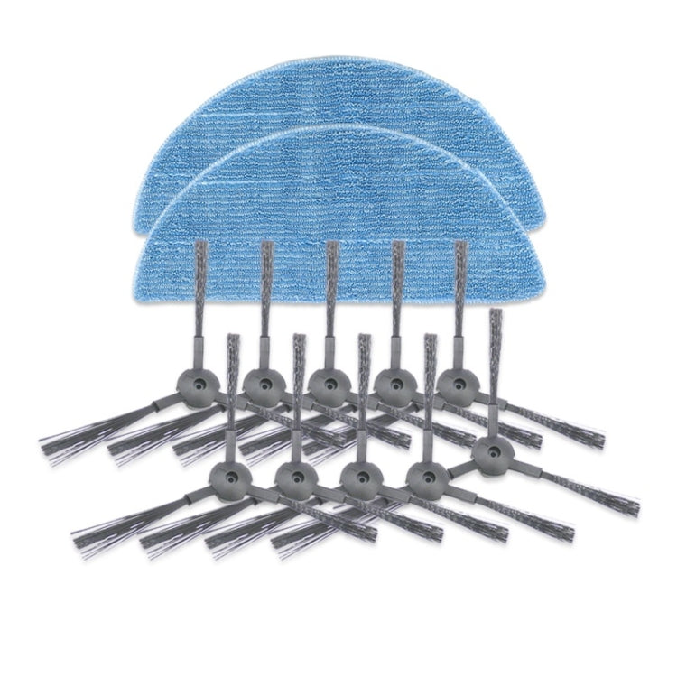 XI246 5 Pairs K614 Side Brushes + 2 PCS I201 Rags Set for ILIFE V3S Pro / V3S / V5S Pro / V50 / V5S, XI246 XI246
