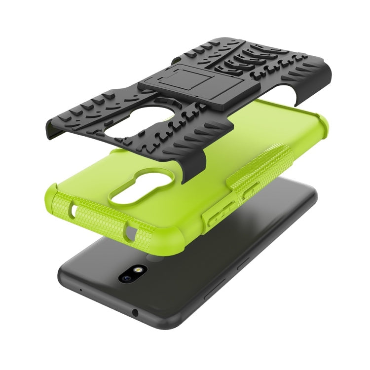 Tire Texture TPU+PC Shockproof Case for Nokia 3.2, with Holder – Shockproof, TPU, For Nokia 3.2