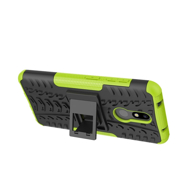 Tire Texture TPU+PC Shockproof Case for Nokia 3.2, with Holder – Shockproof, TPU, For Nokia 3.2