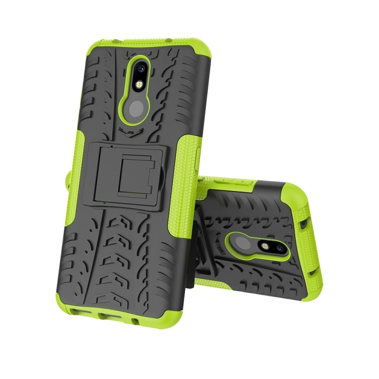 Tire Texture TPU+PC Shockproof Case for Nokia 3.2, with Holder – Shockproof, TPU, For Nokia 3.2