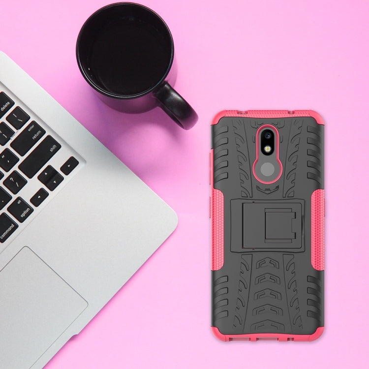 Tire Texture TPU+PC Shockproof Case for Nokia 3.2, with Holder – Shockproof, TPU, For Nokia 3.2