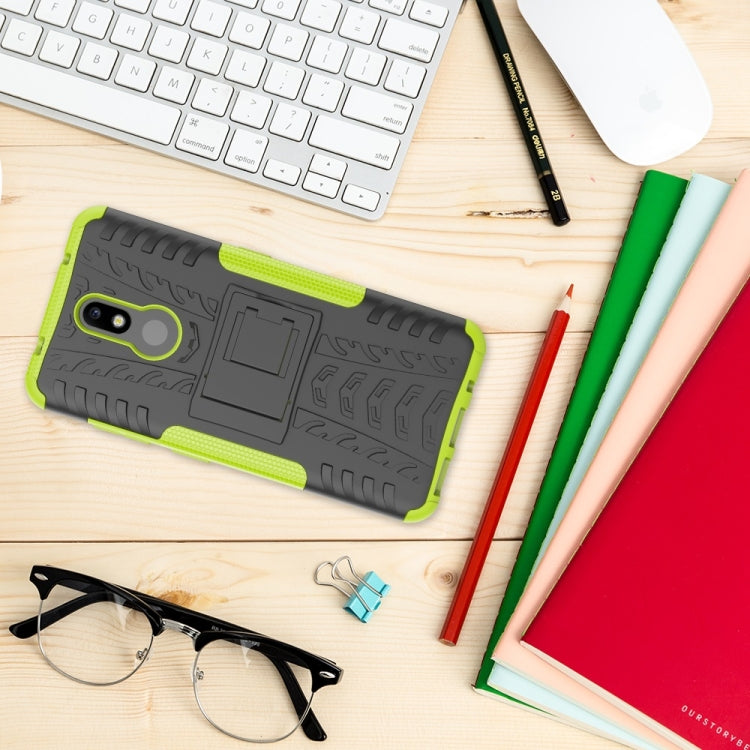 Tire Texture TPU+PC Shockproof Case for Nokia 3.2, with Holder – Shockproof, TPU, For Nokia 3.2