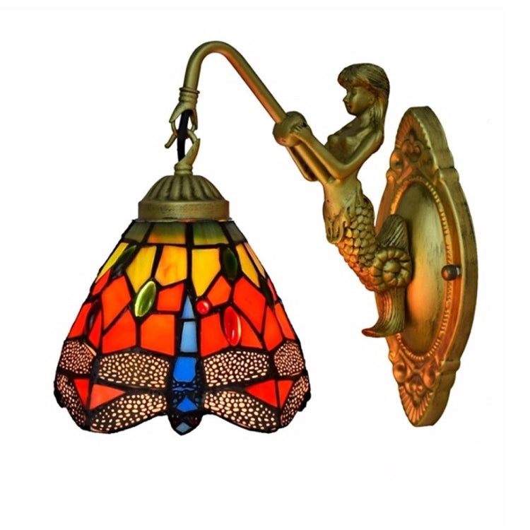 Retro Stained Glass Living Room Dining Room Bedroom Bar Club Aisle Wall Lamp – Durable Build, Easy to Use