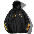 Hooded Casual Letter Print Tooling Denim Jacket for Men, M, L, XL, XXL, XXXL, XXXXL M Black