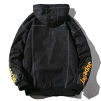 Hooded Casual Letter Print Tooling Denim Jacket for Men, M, L, XL, XXL, XXXL, XXXXL