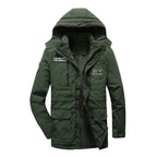Men Long Style Warm Cotton Clothing, M, L, XL, XXL, XXXL, XXXXL, 5XL M Army Green