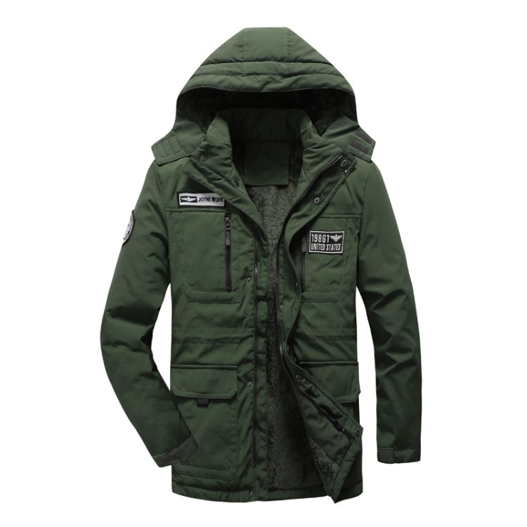 Men Long Style Warm Cotton Clothing, M, L, XL, XXL, XXXL, XXXXL, 5XL M Army Green