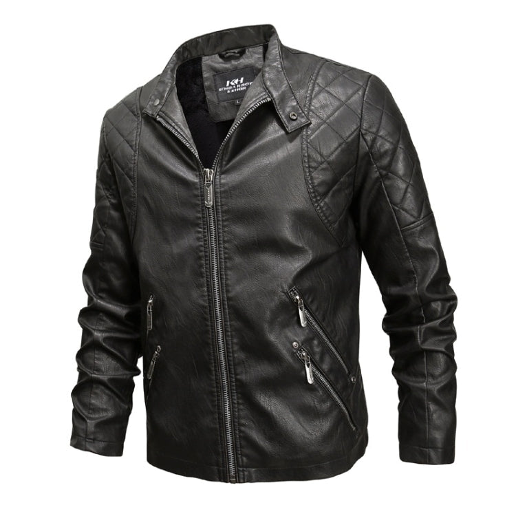 Autumn And Winter Fashion Tide Male Leather Jacket, M, L, XL, XXL, XXXL, 4XL M Black