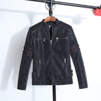 Men Casual Leather Jacket Coat(Color:Coffee Size:XXXL), M, L, XL, XXL, XXXL