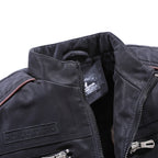 Men Casual Leather Jacket Coat(Color:Coffee Size:XXXL), M, L, XL, XXL, XXXL
