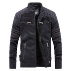 Men Casual Leather Jacket Coat(Color:Coffee Size:XXXL), M, L, XL, XXL, XXXL M Black