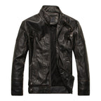 Men Plus Velvet Fashion Leather Jacket Motorcycle Coat, M, L, XL, XXL, XXXL, 4XL, 5XL M Black