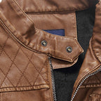 Men Plus Velvet Motorcycle Jacket Coat (Color:Coffee Size:XXXL), M, L, XL, XXL, XXXL, 4XL