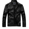 Men Plus Velvet Motorcycle Jacket Coat (Color:Coffee Size:XXXL), M, L, XL, XXL, XXXL, 4XL M Black