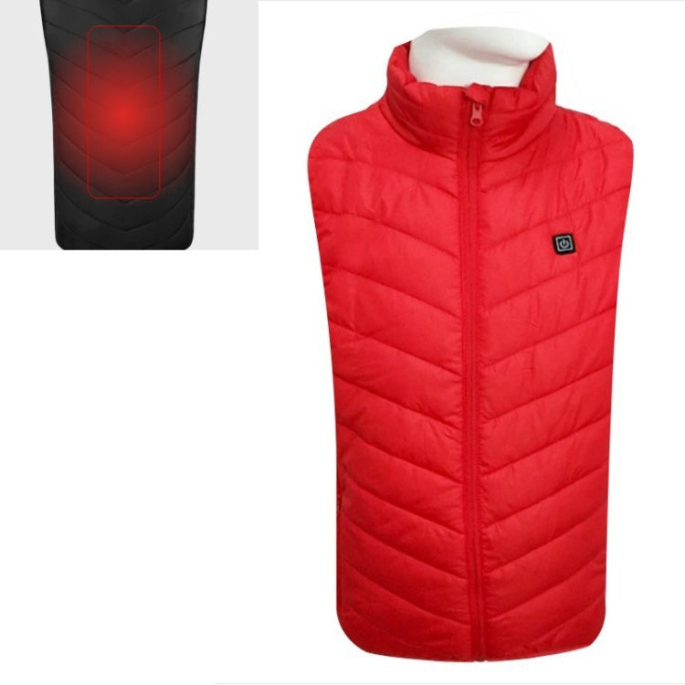 USB Security Smart Constant Temperature Fever Men Stand Collar Cotton Vest, S, M, L, XL, XXL, XXXL, XXXXL – Durable Build, Easy to Use S Red