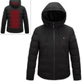 Men and Women Intelligent Constant Temperature USB Heating Hooded Cotton Clothing Warm Jacket, 7XL 7XL Black
