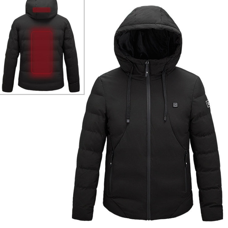 Men and Women Intelligent Constant Temperature USB Heating Hooded Cotton Clothing Warm Jacket, 7XL 7XL Black