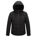 Men and Women Intelligent Constant Temperature USB Heating Hooded Cotton Clothing Warm Jacket, 7XL