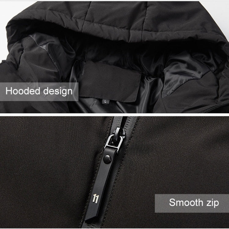 Men and Women Intelligent Constant Temperature USB Heating Hooded Cotton Clothing Warm Jacket, 7XL