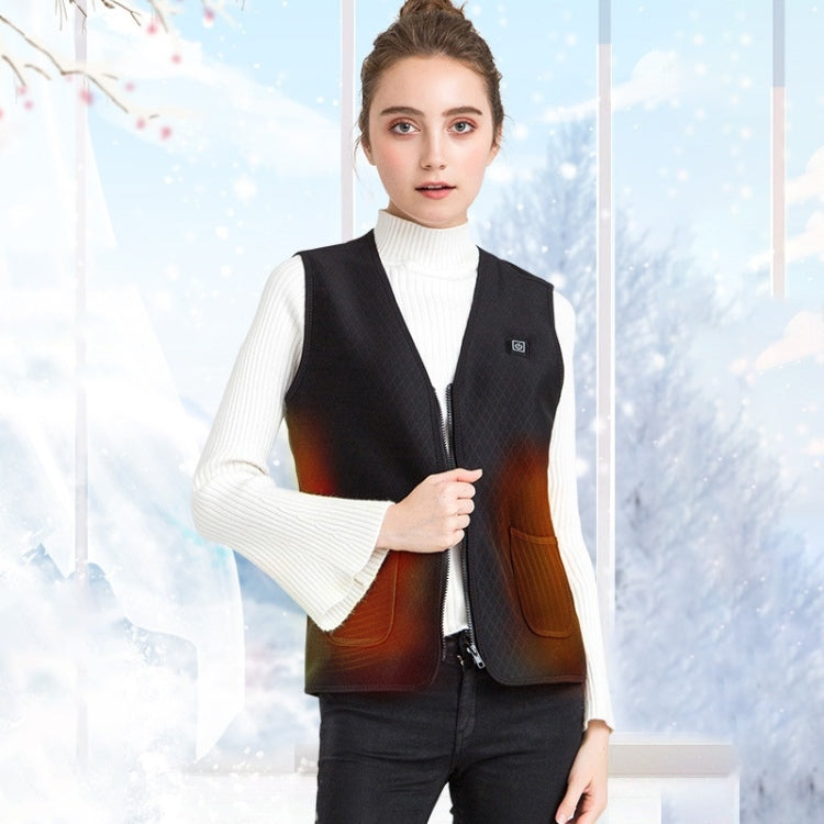Plus Velvet Inside Men and Women Intelligent Charging Heating Vest Warm Clothes(Color:Black Size:XXXL), M, L, XL, XXL, XXXL M Black