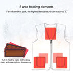 Plus Velvet Inside Men and Women Intelligent Charging Heating Vest Warm Clothes(Color:Black Size:XXXL), M, L, XL, XXL, XXXL