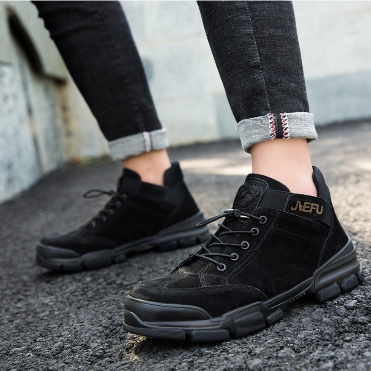 Jiefu Anti Smashing, Anti Piercing, Waterproof And Oil Resistant Electric Welding High Top Safety Shoes (Color:Sand Color Size:46), 45, 46
