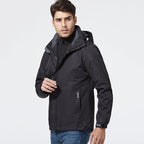 Mens Detachable Two Piece Warm, Waterproof And Breathable Couples Stormsuit (Color:Gentleman Grey Size:XXXXL), M, L, XL, XXL – Waterproof M Black