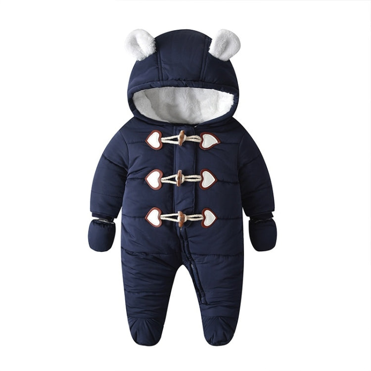 Quilted And Velvet Warm Baby Onesies, 59, 66, 73, 80, 90 59 Dark Blue