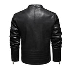Autumn and Winter Letters Embroidery Pattern Tight-fitting Motorcycle Leather Jacket for Men, S, M, L, XL, XXL, XXXL – Leather