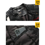 Autumn and Winter Letters Embroidery Pattern Tight-fitting Motorcycle Leather Jacket for Men, S, M, L, XL, XXL, XXXL – Leather