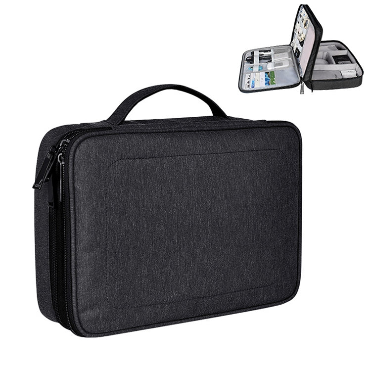 Large Nylon Waterproof Box Type Multi-function Storage Bag for iPad, Size: 29 x 21 x 8cm – Waterproof Black