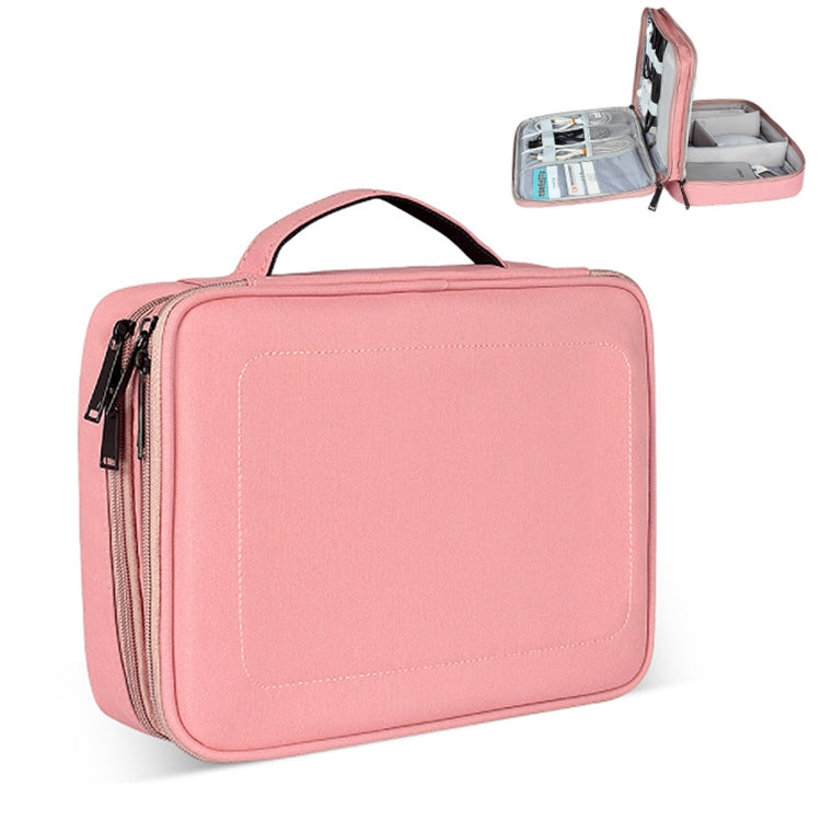 Large Nylon Waterproof Box Type Multi-function Storage Bag for iPad, Size: 29 x 21 x 8cm – Waterproof Pink