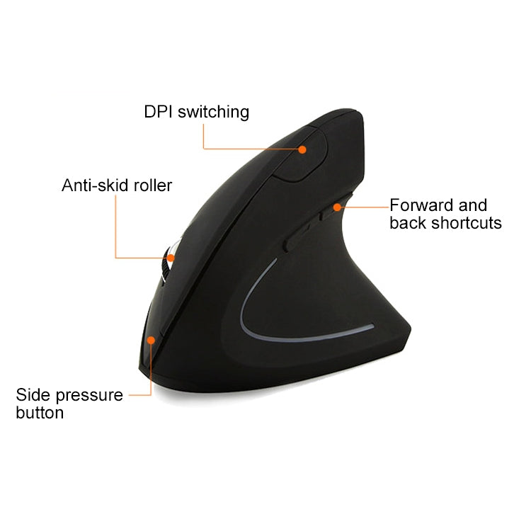 Battery Version Wireless Mouse Vertical 2.4GHz Optical Mouse, Battery Version (Black), Battery Version (White) – Durable Build, Easy to Use