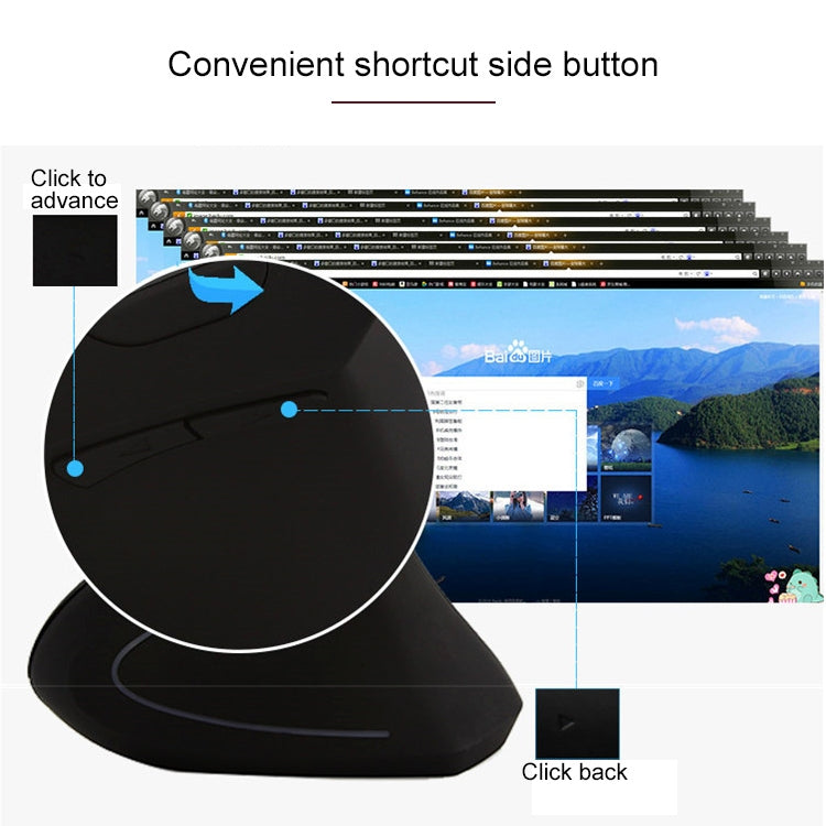 Battery Version Wireless Mouse Vertical 2.4GHz Optical Mouse, Battery Version (Black), Battery Version (White) – Durable Build, Easy to Use