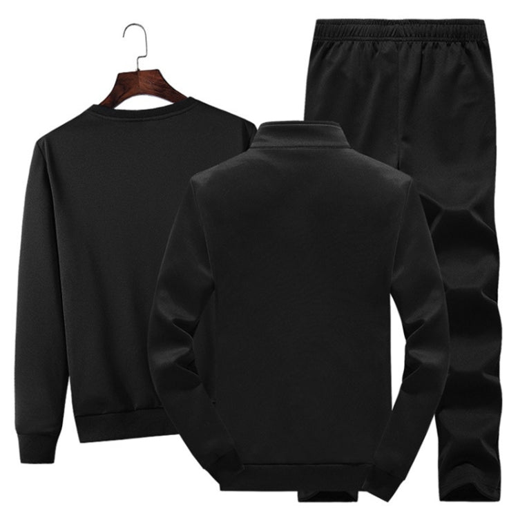 3 in 1 Autumn Thin Velvet Round Neck Bottoming Shirt + Stand Collar Cardigan Jacket + Trousers Casual Sports Suit for Men, M, L, Xl, Xxl, XXXL, XXXXL