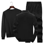3 in 1 Autumn Thin Velvet Round Neck Bottoming Shirt + Stand Collar Cardigan Jacket + Trousers Casual Sports Suit for Men, M, L, Xl, Xxl, XXXL, XXXXL