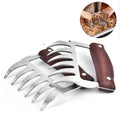 2 PCS Bear Claw Shaped stainless steel Barbecue Fork Chicken Shredded Wooden Handle Anti-skid Creative Kitchen Fork Claw Meat Claw Splitter with, Meat Claw Splitter(Redwood), Meat Claw Splitter(Wood color) Meat Claw Splitter(Redwood) Redwood