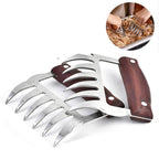 2 PCS Bear Claw Shaped stainless steel Barbecue Fork Chicken Shredded Wooden Handle Anti-skid Creative Kitchen Fork Claw Meat Claw Splitter with, Meat Claw Splitter(Redwood), Meat Claw Splitter(Wood color) Meat Claw Splitter(Redwood) Redwood