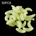 HENGJIA SO106 50 PCS 20mm Simulation Bread Bait Worms Crescent Soft Bait Horseback Fish Worm Bait Fishing Gear – Durable Build, Easy to Use Beige