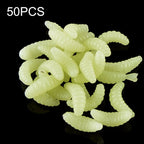 HENGJIA SO106 50 PCS 20mm Simulation Bread Bait Worms Crescent Soft Bait Horseback Fish Worm Bait Fishing Gear – Durable Build, Easy to Use Beige