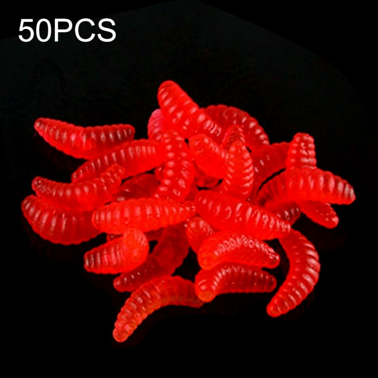 HENGJIA SO106 50 PCS 20mm Simulation Bread Bait Worms Crescent Soft Bait Horseback Fish Worm Bait Fishing Gear – Durable Build, Easy to Use Red