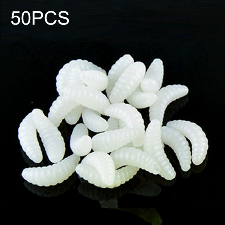 HENGJIA SO106 50 PCS 20mm Simulation Bread Bait Worms Crescent Soft Bait Horseback Fish Worm Bait Fishing Gear – Durable Build, Easy to Use White