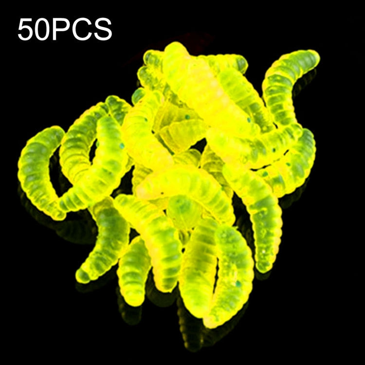 HENGJIA SO106 50 PCS 20mm Simulation Bread Bait Worms Crescent Soft Bait Horseback Fish Worm Bait Fishing Gear – Durable Build, Easy to Use Yellow
