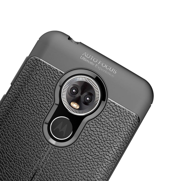 Litchi Texture TPU Shockproof Case for MOTO E6 – Shockproof, TPU, For MOTO E6