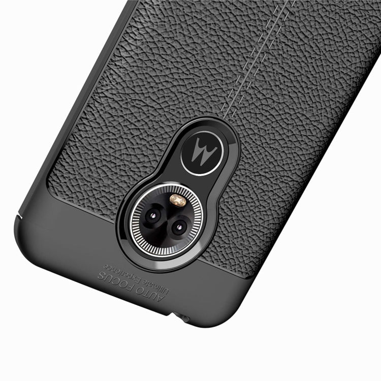 Litchi Texture TPU Shockproof Case for MOTO E6 – Shockproof, TPU, For MOTO E6